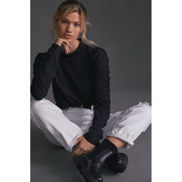 Anthropologie Tops - NWT‎ Anthropologie Maeve Ruched Long-Sleeve Top in Black